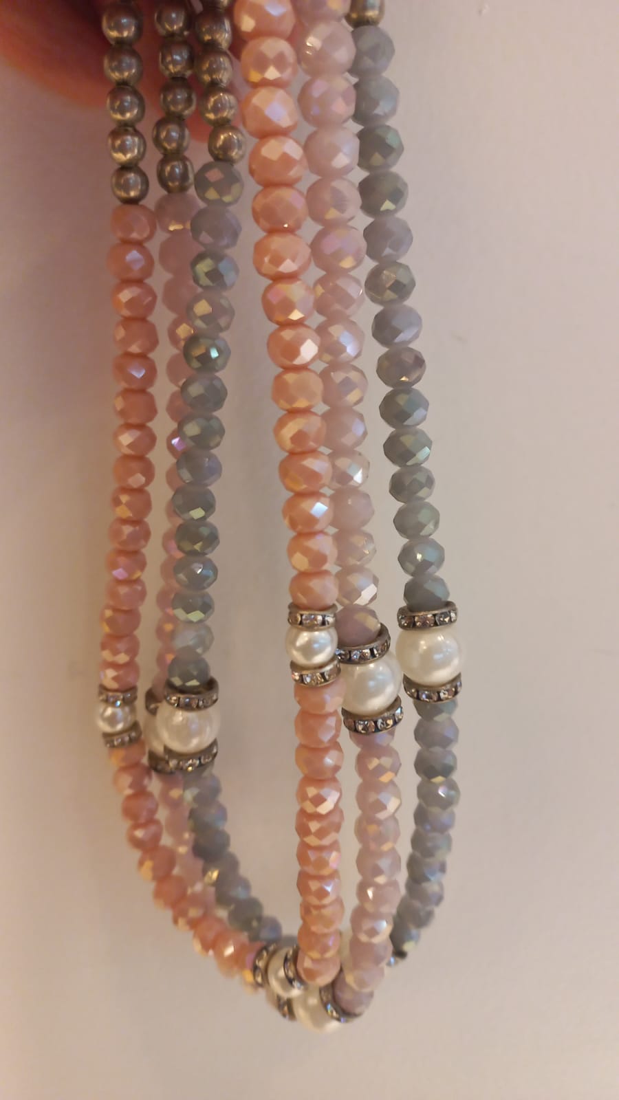 Collar perlas y cristales corto